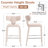 Modern Upholstered Counter Bar Stools with Back Kitchen Island Stools, Beige Fabric Bar Stools for Breakfast Nook, Industrial Chic Metal Legs-120358059