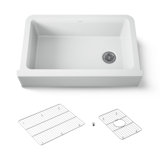 Cairn Undermount Single-Bowl Farmhouse Kitchen Sink with Faceted Design