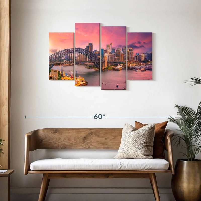Nicci Pink Sydney Harbour Skyline, 27" H x 43" W
