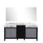 Meuble-lavabo double noir et gris: 72 po L x P 22 po - comptoir en marbre, 28 miroirs, rayure et teinture, rangement fonctionnel, meuble-lavabo 72 po 22 po avec comptoir gris à fermeture en douceur 28 po, armoires-407239490