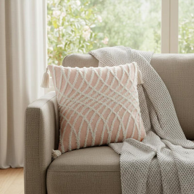Housse et insert de coussin décoratif carré en similicuir