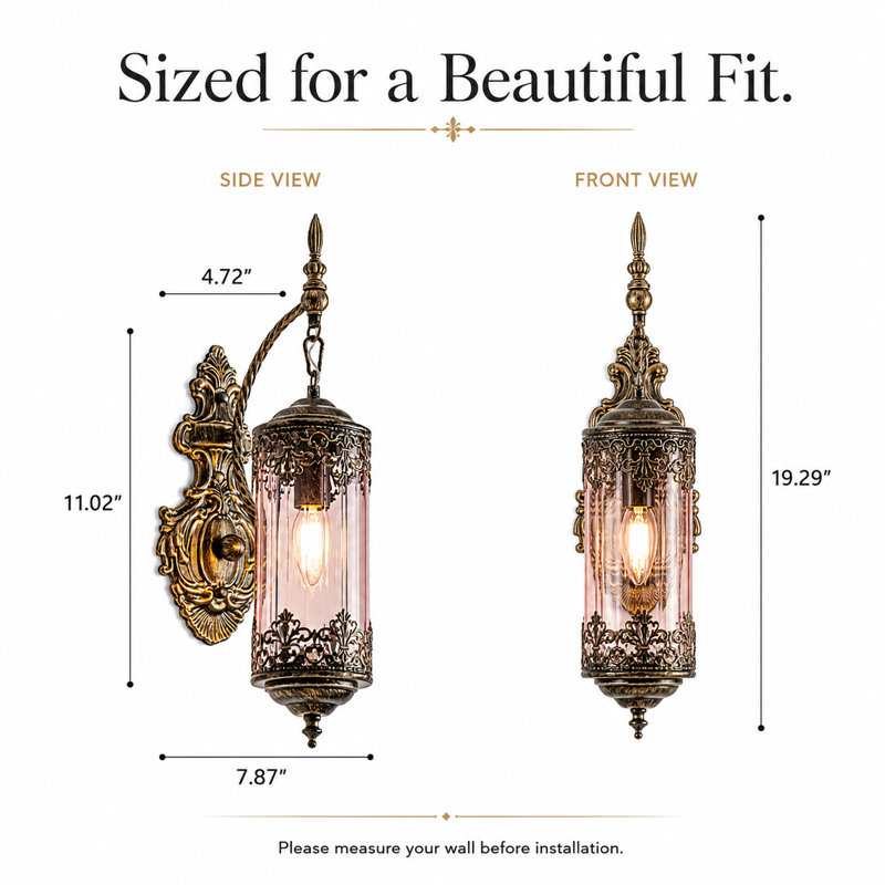 Rustic Gothic-Style Glass Wall Sconces