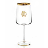 Wine Goblet NEW MONOGRAM  Gold 14.5 oz, H 8.5 in