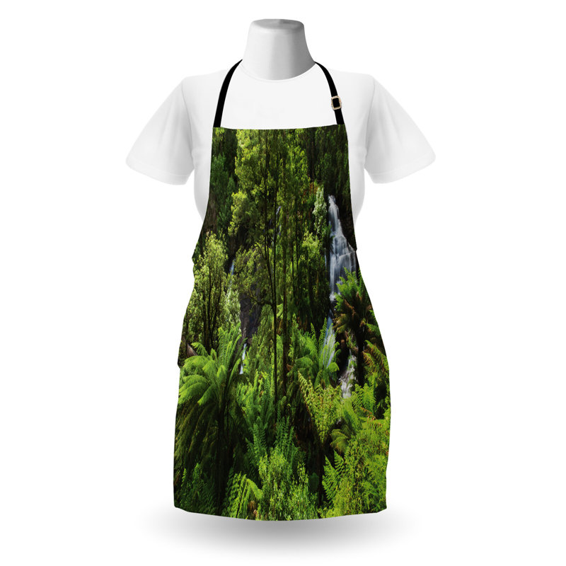 Bungalow tablier tropical rose unisexe forêt tropicale taille rivière adulte vert