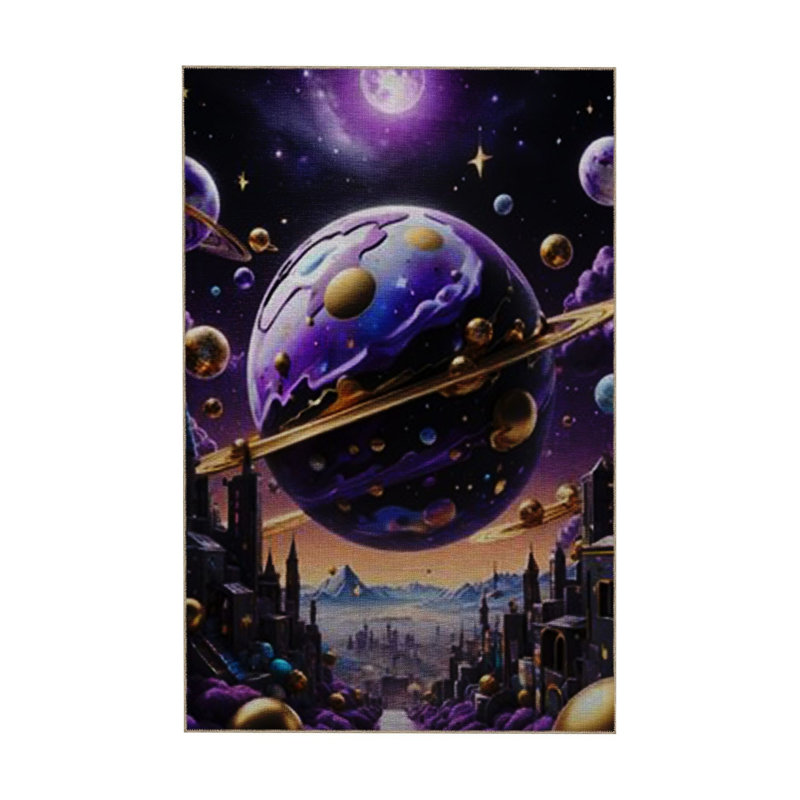 Tapis décoratif moderne à motif surréel, Sous-tapis rectangulaire de 3 pi 3 po x 4 pi 11 po