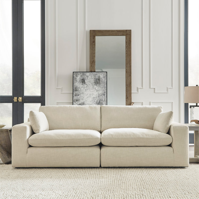 Elyza 102'' Upholstered Sofa, Ivory