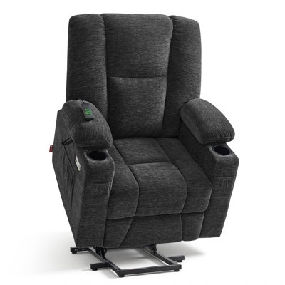 Power Recliner Lift Chair with Airbag Massage and Lumbar Heat, Breathable Pet-Friendly Fabric
