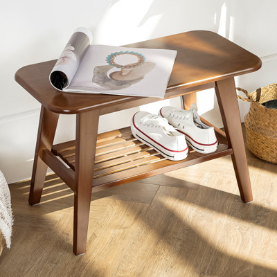 Banc de rangement en bois massif