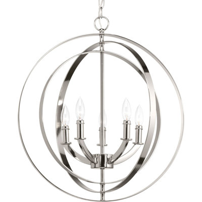 Lustre de globe 5 lumières façon bougie style bougie Morganti