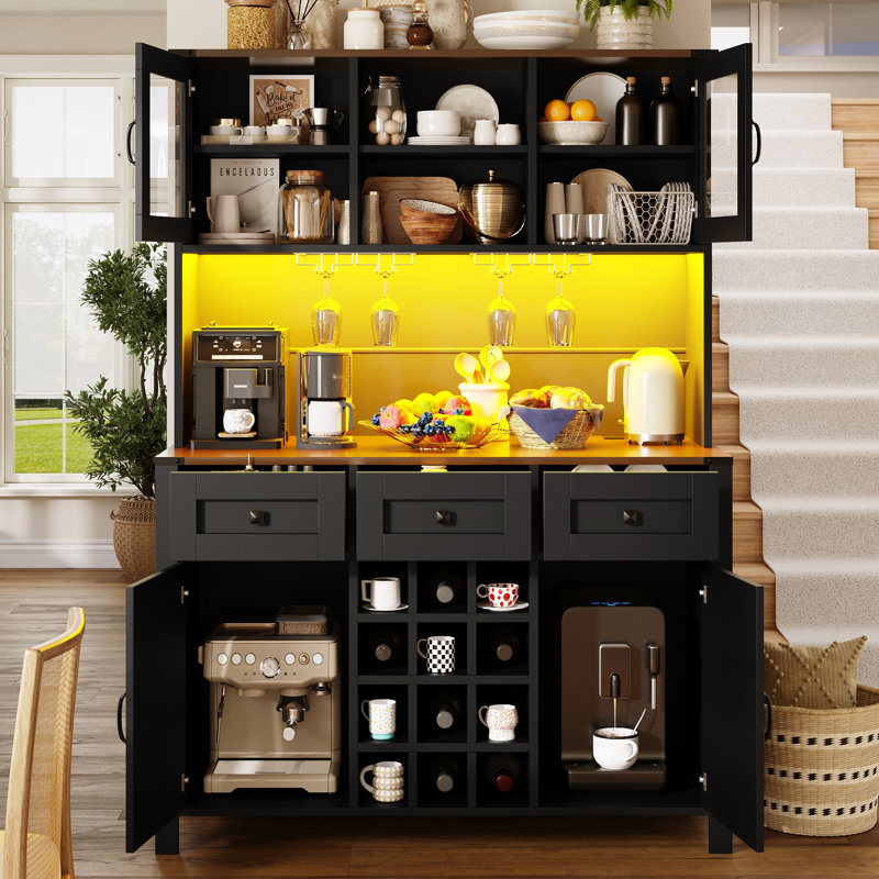 170cm Kitchen Pantry, Black