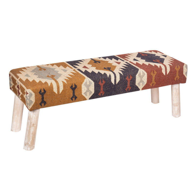 Banc rembourré Myo, Brun/beige