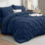 Microfiber Pintuck Duvet Cover Set – 2 Pillowcases-124003293-124003289