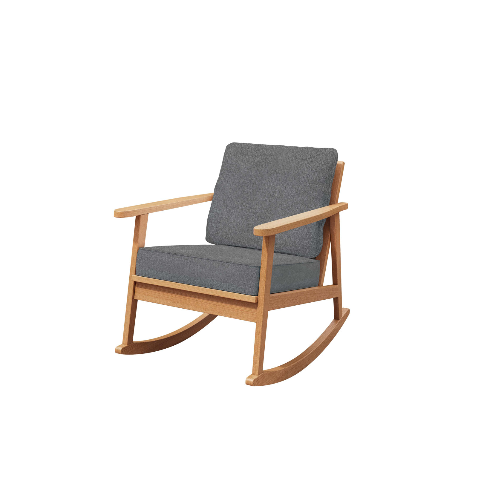 Olene Rocking Chair with Cushions, Gray