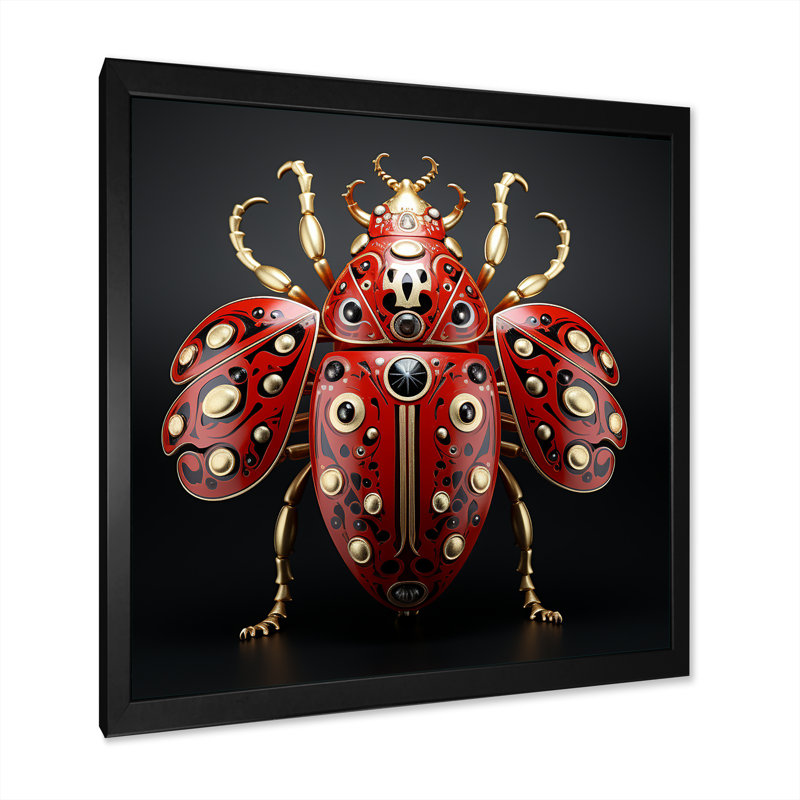 «Mysterious Beetle Lullaby I», reproduction sur toile, Cadre simple noir, H 36 po x l 36 po x P 1,5 po