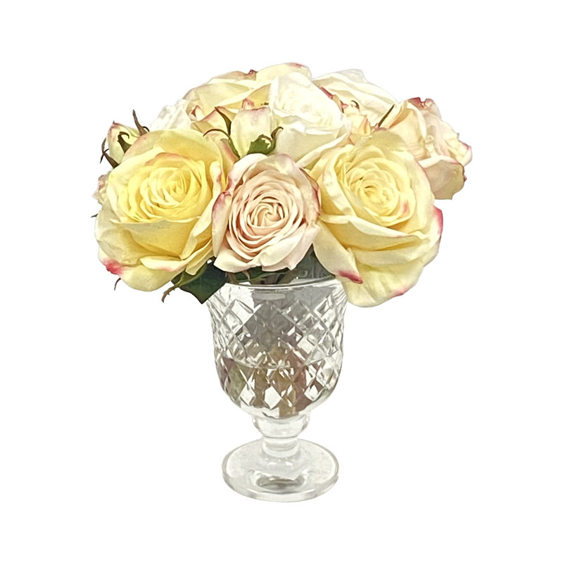 ROSE IN CANDELHOLDER VASE