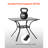 Outdoor Patio Dining Table Square Metal Steel Slat Garden Furniture for 4