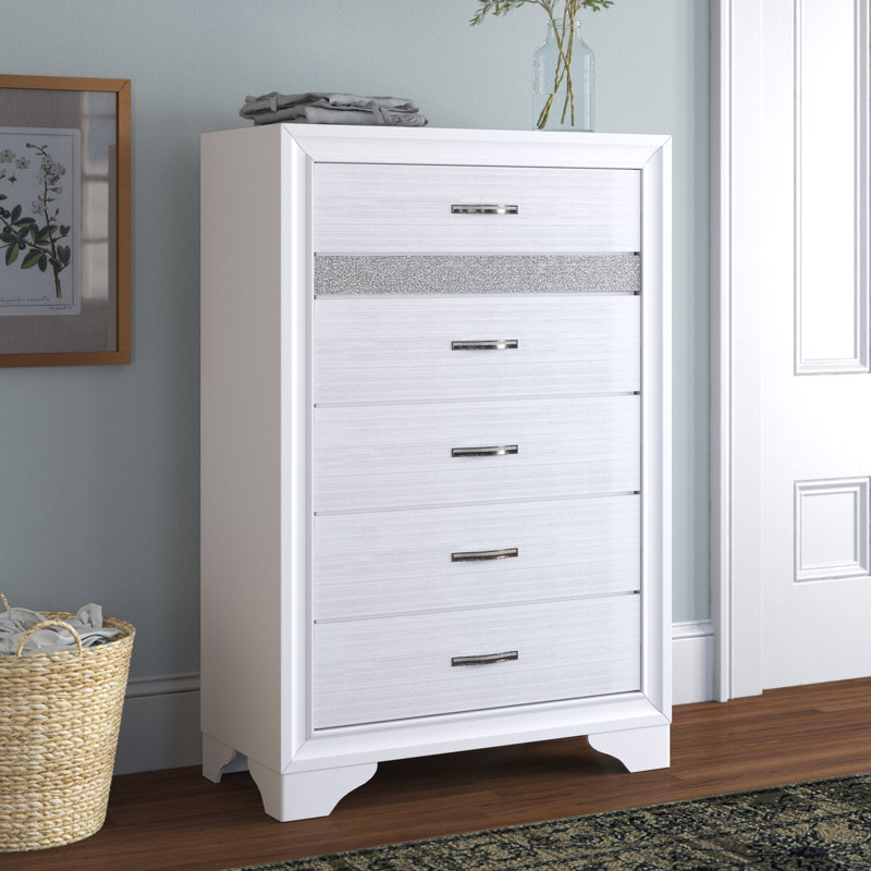 Michaela 34.5'' W 5 - Drawer Chest, White
