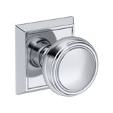 Bremerton Half Dummy Knob with Chamfered Square Rose in Lifetime (PVD) Polished Nickel