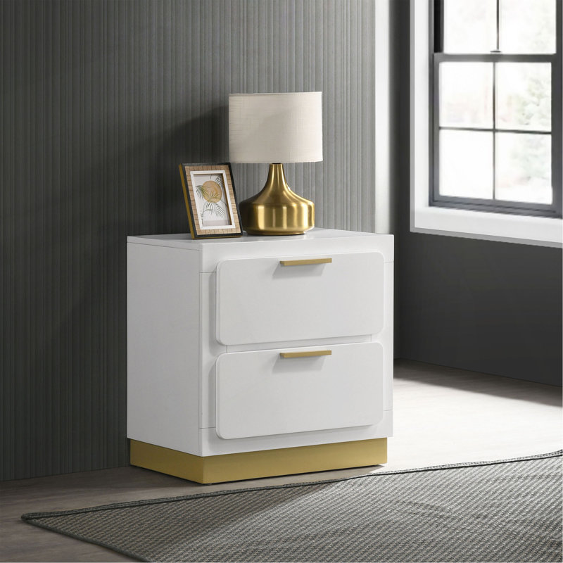 Sophia 2-Drawer Nightstand, White