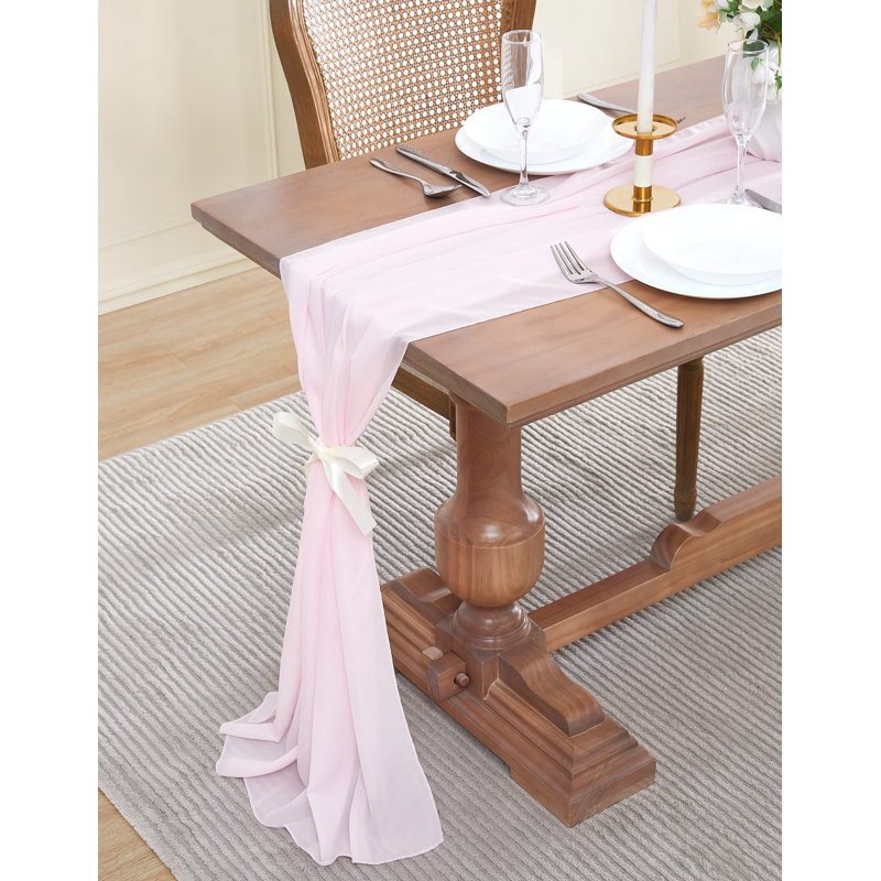 Chemin de table Cheatom, L 156 po x l 35 po, Rose