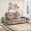 Causeuse inclinable manuelle en microfibre de 76,77 po de largeur avec console centrale et garniture cloutée-113374145