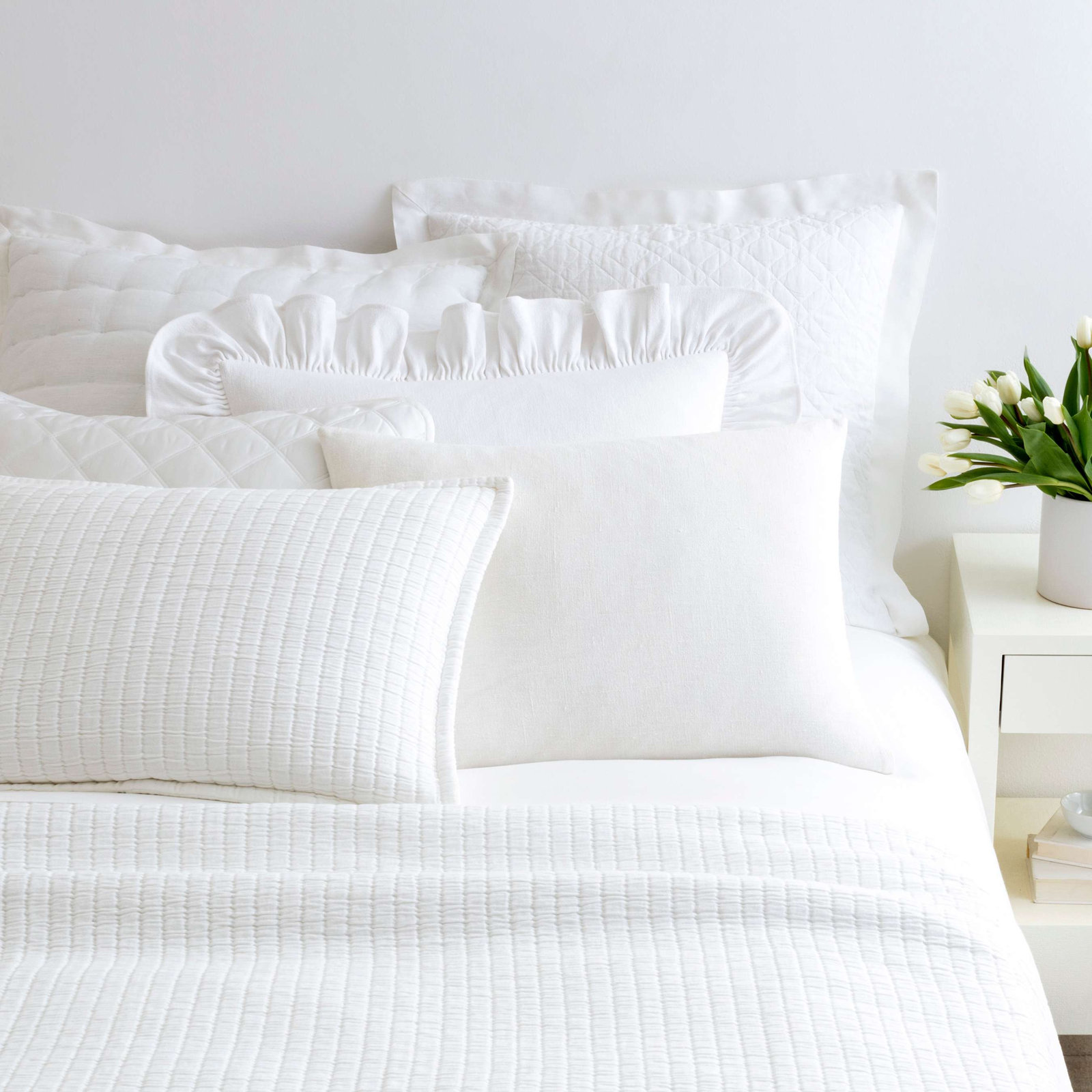 Boyfriend Cotton Shams, Standard, White