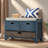 Versatile Use Wood Shoe Storage Bench with Removable Basket and 2 Drawers-1712727503