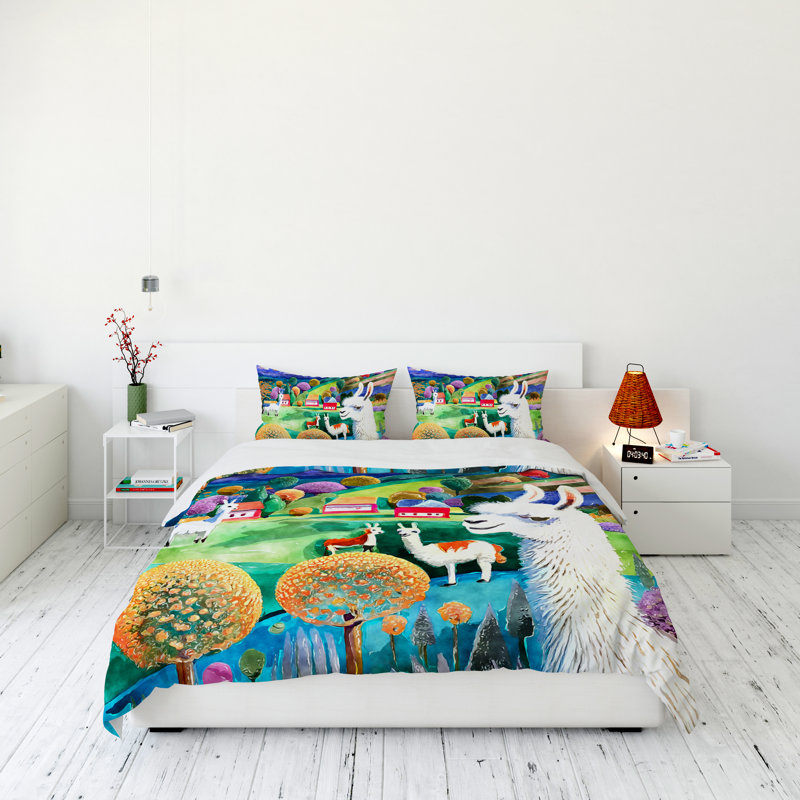 Modern & Contemporary Polyester Duvet Cover, King Duvet Cover + 2 King Shams