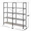 Bibliothèque double avec 4 tablettes larges en bois flottant gris et noir pour le rangement du salon