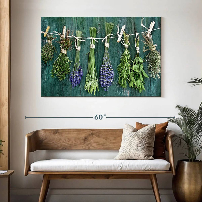 Harnek herbes séchées sur bois, H 32 po x l 48 po