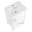Meuble-lavabo de 20 po avec lavabo en céramique blanche, porte à fermeture douce, poignée de bar et grand espace de rangement - armoire simple en bois massif de 20 po, support, tablette ouverte autoportante, finition peinte-553178868