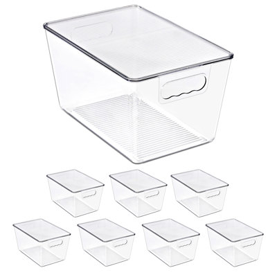 Sorbus 8 Pack Clear Stackable Storage Containers with Lids for Kitchen, Pantry,Cabinet Organization, Large