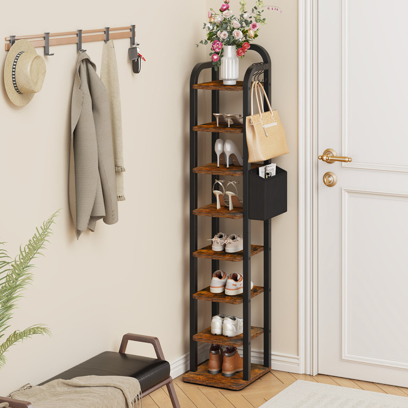 30 Pair Shoe Storage Cabinet, 136cm H x 30cm W x 30cm D, Brown