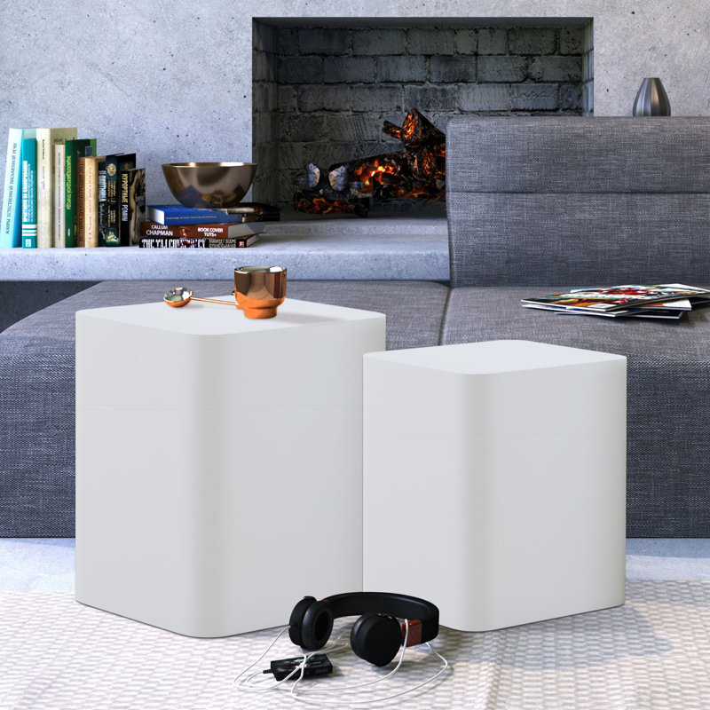 Ensemble de tables de bout Block, Blanc