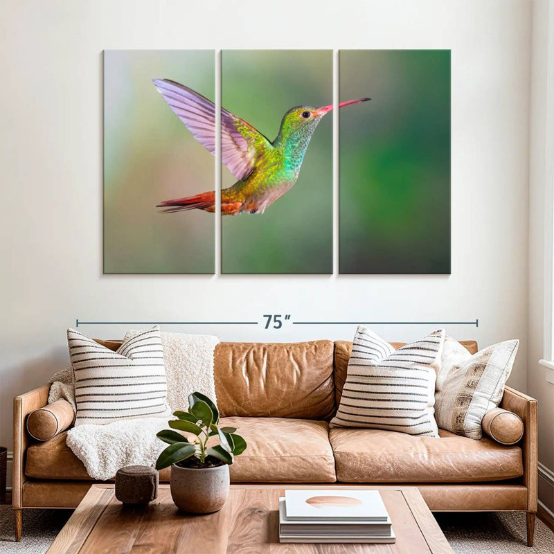 Iridescent Hummingbird, 42" H x 65" W