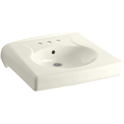 Brenham Ceramic 22" Wall Mount Bathroom Sink with Overflow
