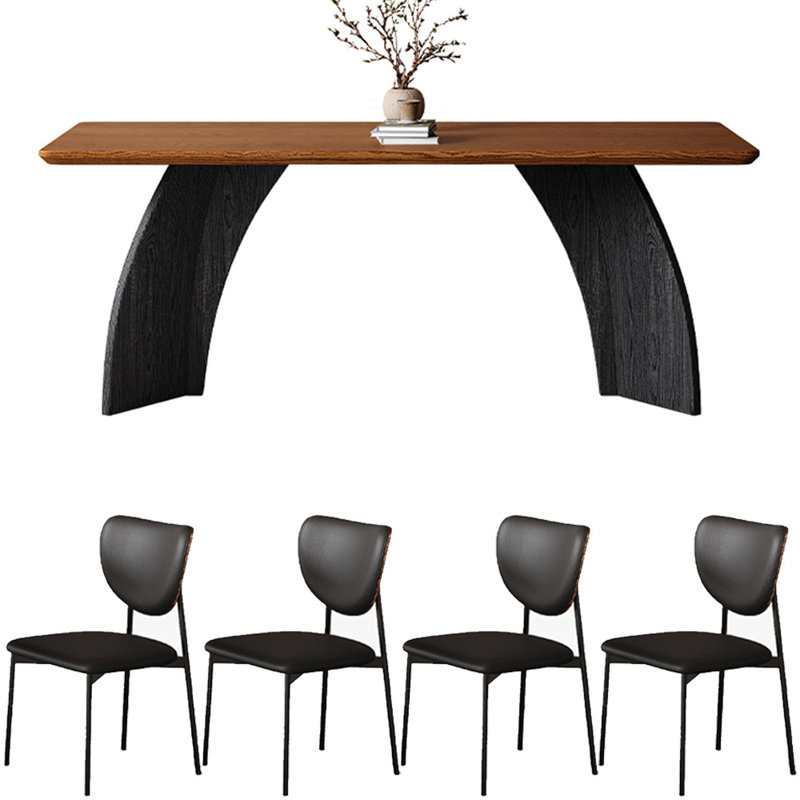 Ensemble de table de salle à manger en bois massif de style ancien, H 29,5 po x L 70,8 po x l 35,4 po