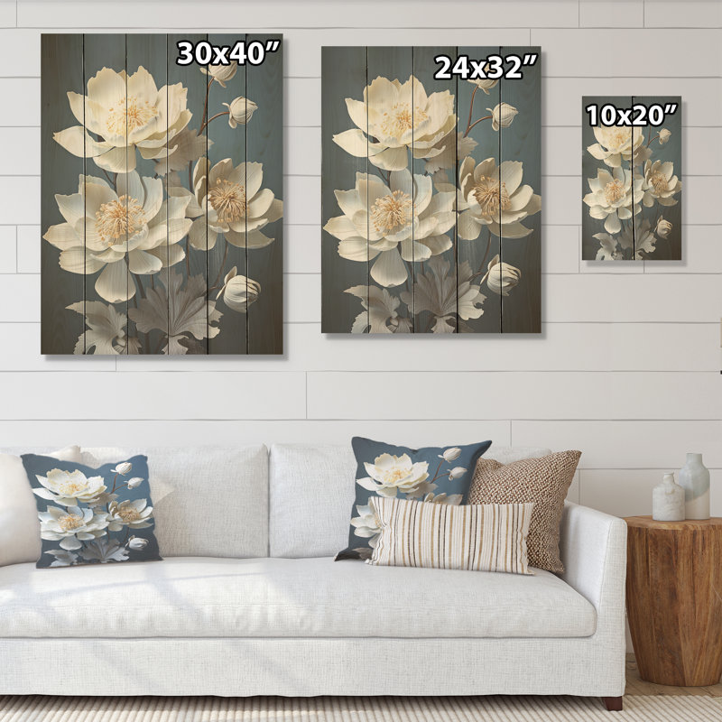 Lotus Bliss dévoilé - Art mural en bois de lotus sur bois de pin naturel, H 20 po x l 10 po