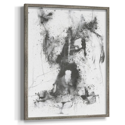 Graphite Abstract II Framed Print - Solid Wood