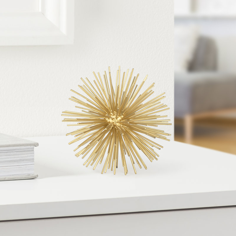 Nova 4" Gold Sputnik Starburst Tabletop Sculpture, Gold, 4" H x 4" W x 4" D