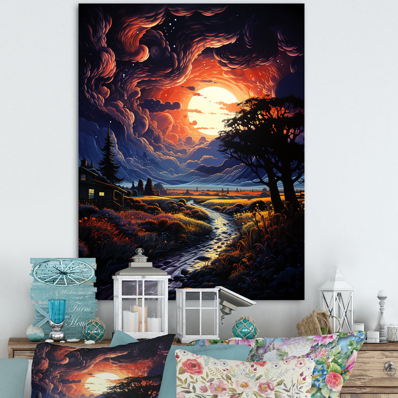 " Dramatic Lightning Nights IV ", 44" H x 34" W x 1.5" D