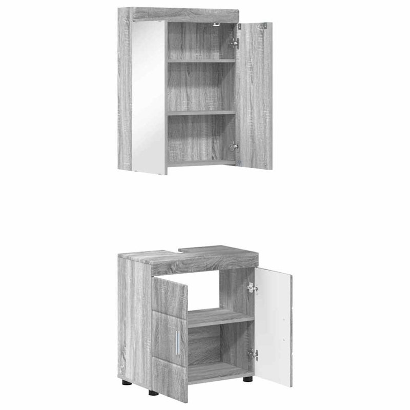 Vanity & Mirror Set, Grey