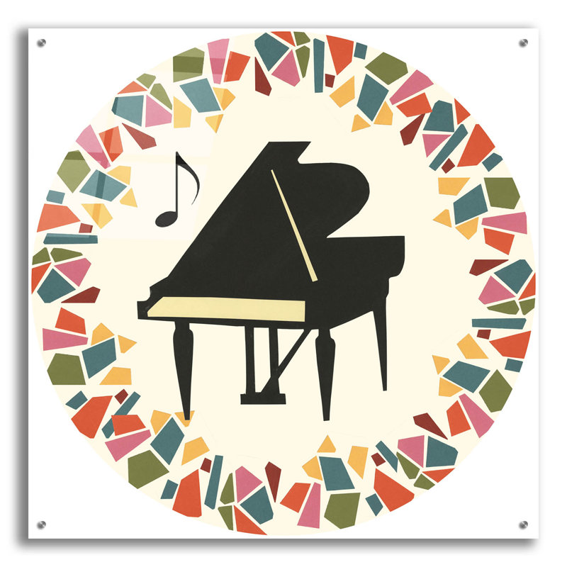 «Cut Paper Instruments Collection C» par Regina Moore, art mural en verre acrylique, H 36 po x l 36 po x P 0,2 po
