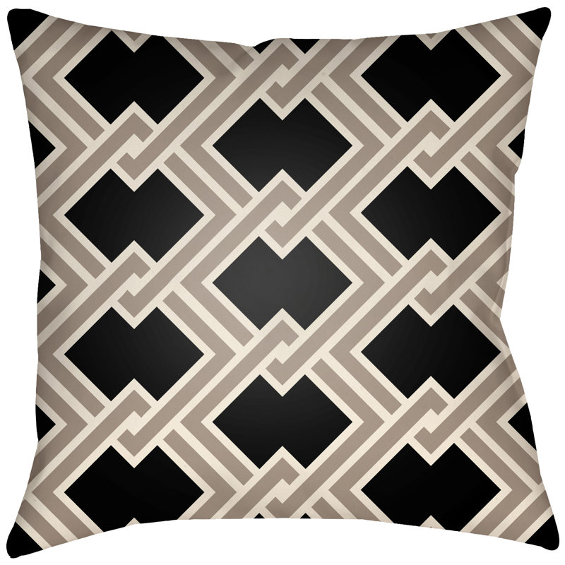 Litchfield Cabana Geometric Reversible Throw Pillow, 18" H x 18" W, Onyx/Taupe