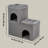TRIXIE Crazy Cube Stackable Cat Condo, Indoor Cat House with Scratching Pad, Foldable Cat Hideaway Cave, 2-Story