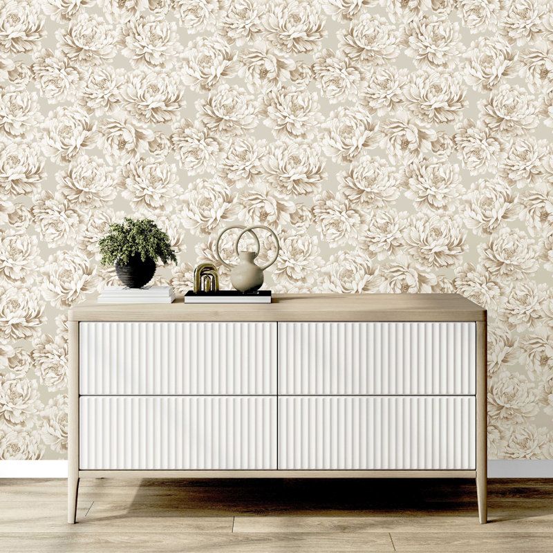 Imogen Floral Luxury Wallpaper, Beige