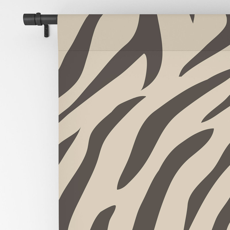 Avenie White Tiger Stripes Blackout Window Curtain, L 50 po x L 108 po