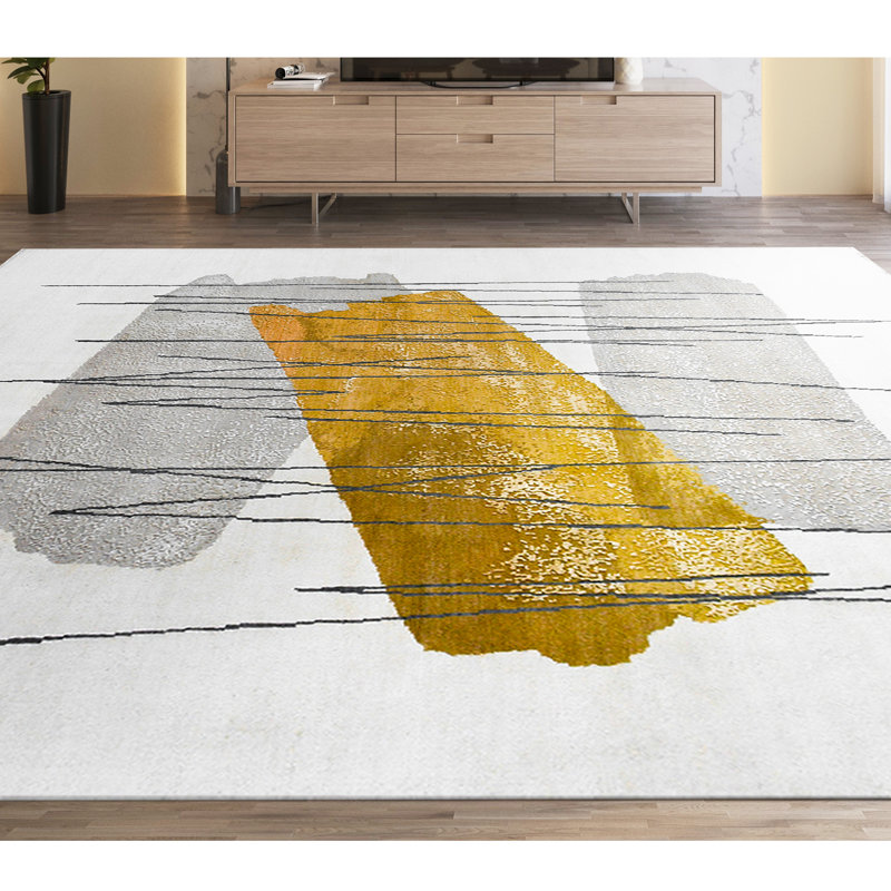 Wool Abstract Area Rug, Rectangle 9' x 12'
