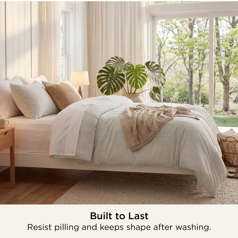Bedsure Reversible Prewashed Comforter Set, Twin Comforter + 1 Standard Pillowcase, Beige