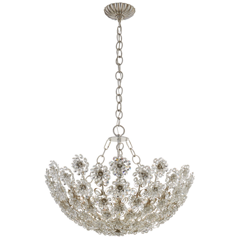 AERIN Claret Short Chandelier, Burnished Silver Leaf